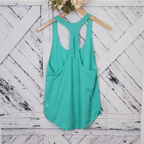 3 Lululemon 105F Singlet Racerback Tank Tops Teal White - Picture 4 of 6